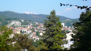 Le bourg d'Unieux vu du Bois de la rive
